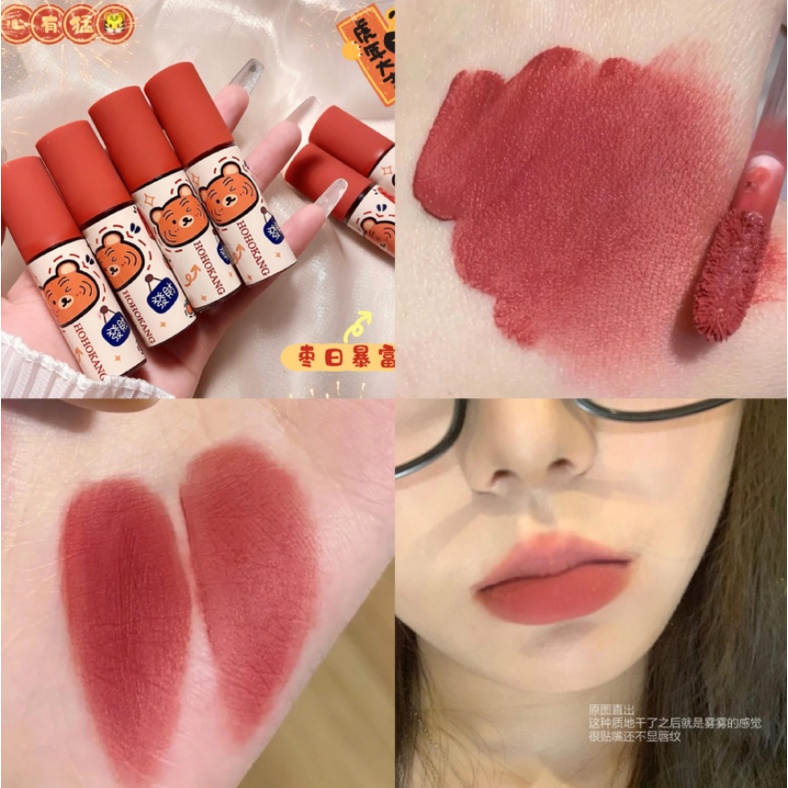 [Hàng mới về]Son Môi Hohokang tiger Dưỡng Ẩm Lâu Trôi Chống Thấm Nước Màu Nude Mờ Mịn