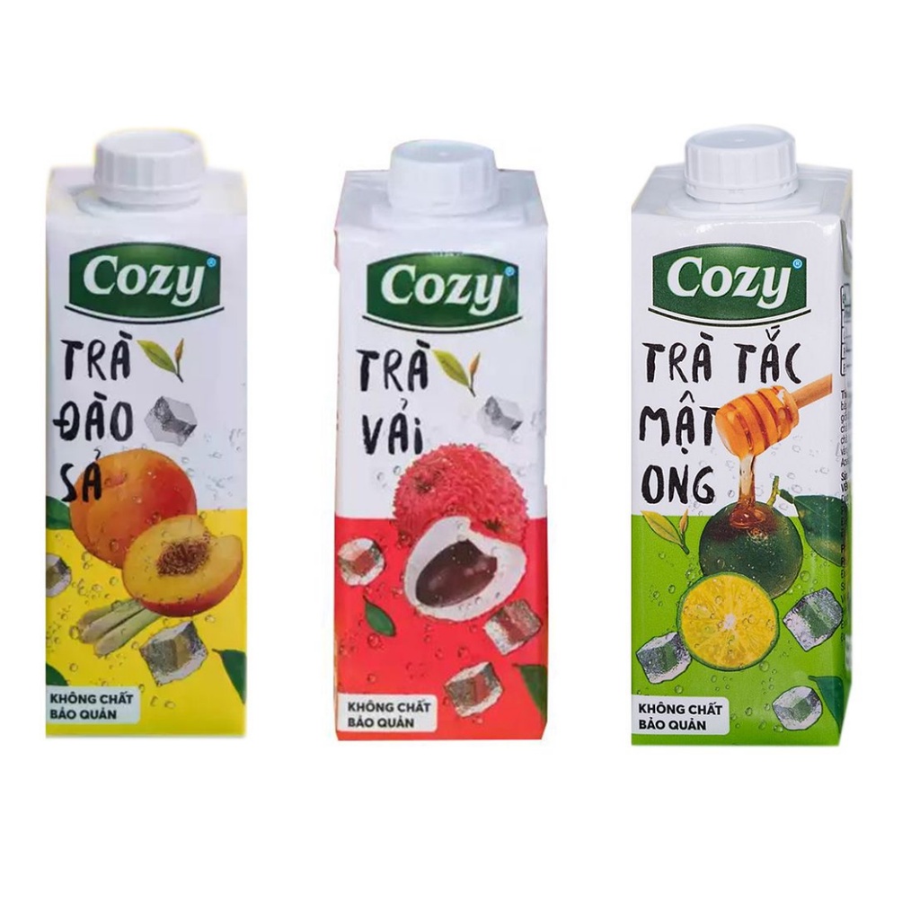 Trà Tắc Mật Ong/Đào Sả/Vải Cozy Hộp 225ML Chính Hãng