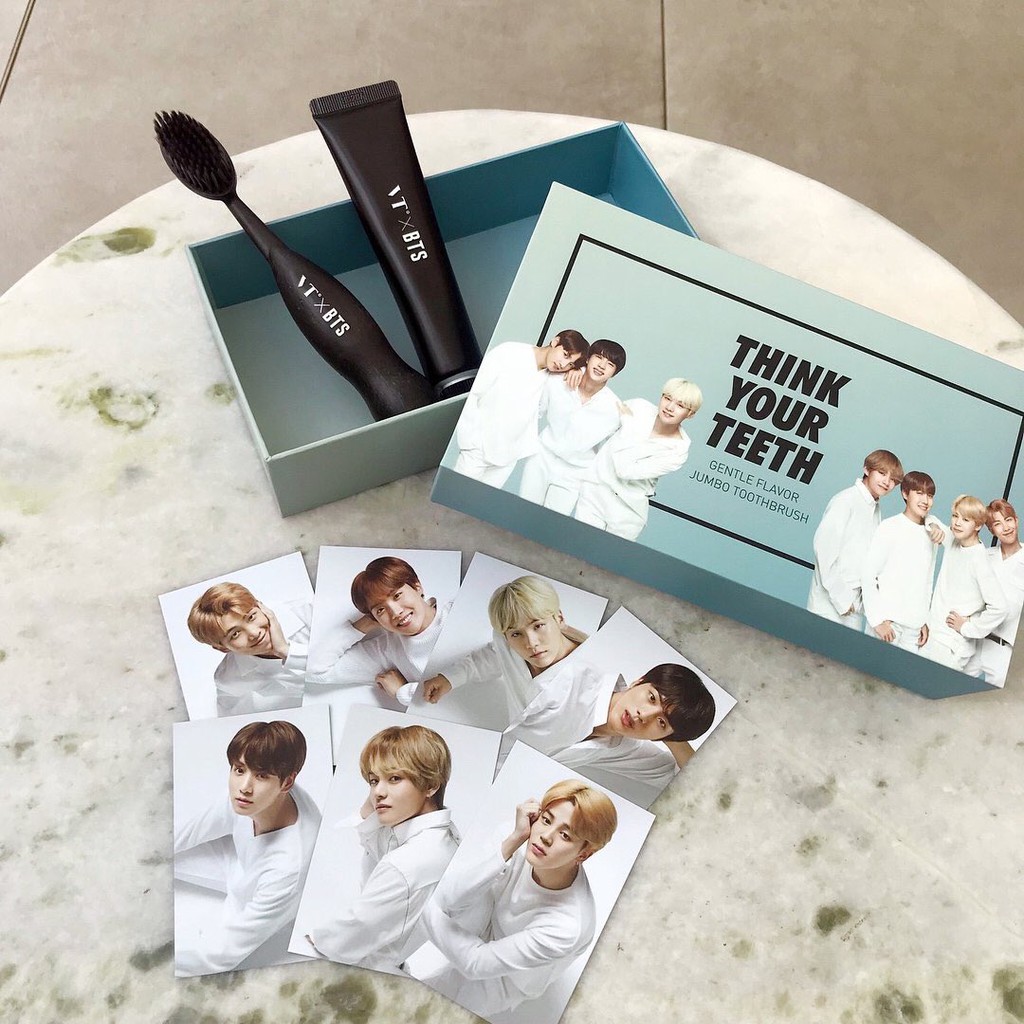 [MUA 1 TẶNG 1] Bộ Bàn Chải & Kem Đánh Răng VT x BTS THINK YOUR TEETH JUMBO KIT [ Black & White ]