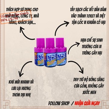 Lọ Thả Bồn Cầu Hàn Quốc, Khử Mùi Diệt Sạch Vi Khuẩn Tỏa Hương Thơm Mát