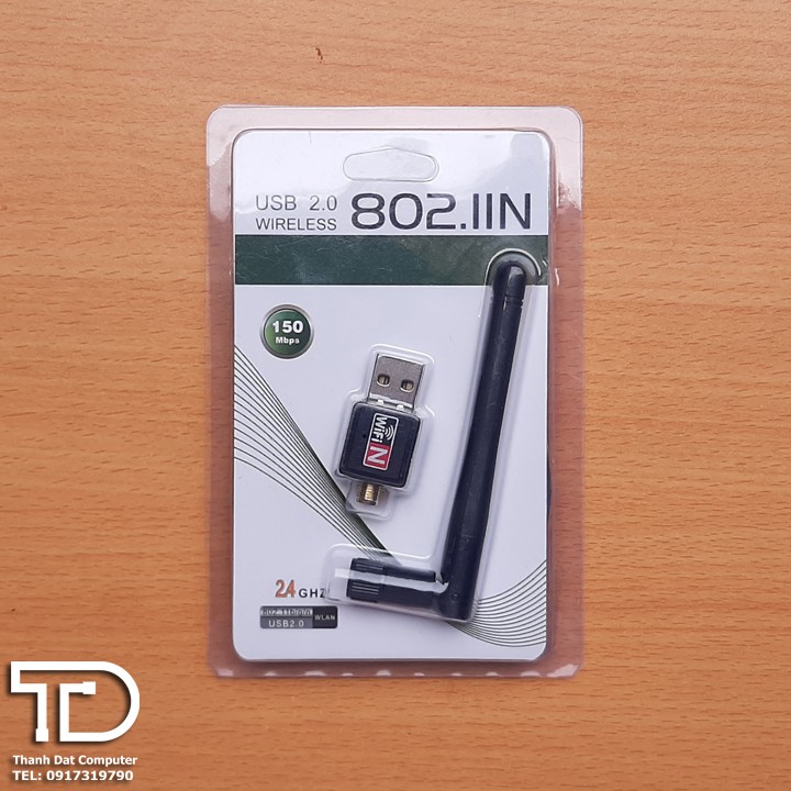 Usb thu sóng wifi cho máy tính, laptop - USB thu Wifi 802.11n Có Anten