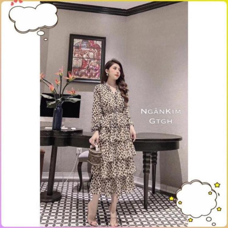 Hàng Thiết Kế Cao Cấp - Váy maxi đầm maxi hoa nhí cổ chữ V sang trọng quý phái