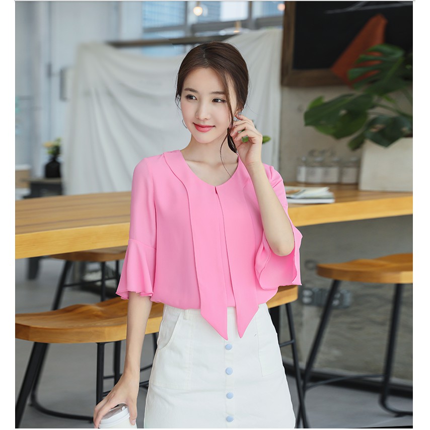 [Mã WARN20 giảm 20k đơn 150k] ÁO so mi nữ kiểu CỔ BÈO BẢN LỚN TAY LỠ LOE - MÃ SSL1220 | BigBuy360 - bigbuy360.vn