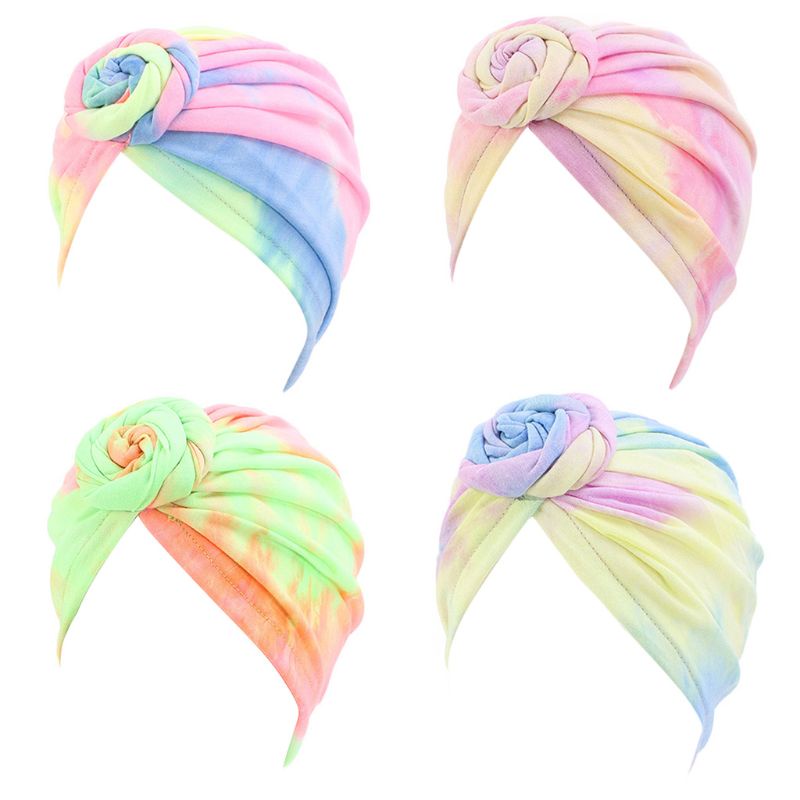 Mũ Turban Thắt Nút Xoắn Màu Neon Phong Cách Boho Cho Nữ