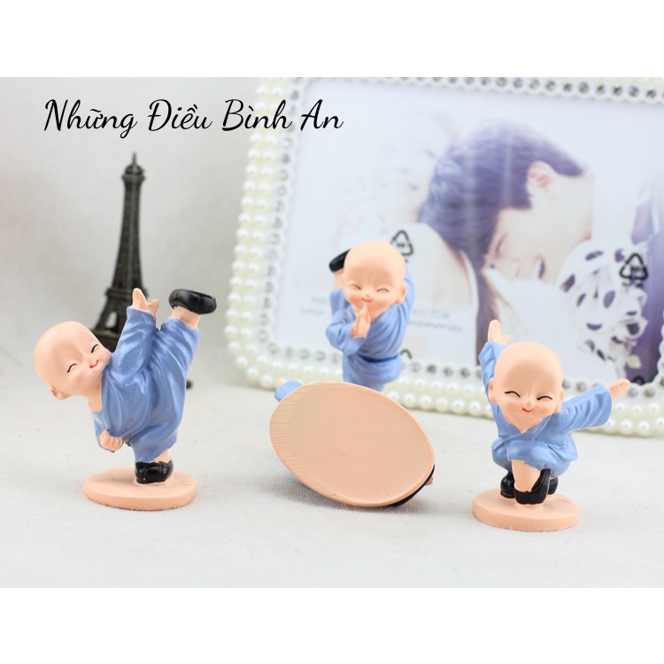 Tượng chú tiểu luyện võ áo xanh KÈM ĐẾ và KEO mang lại an nhiên trong cuộc sống 💕FREESHIP 50k💕 - Những Điều Bình An