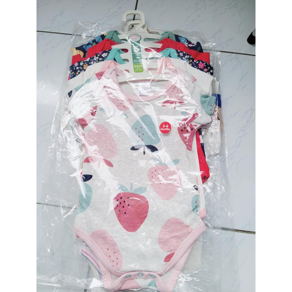 Set 5 bộ body suit tay ngắn tam giác cho bé Trai 2kg - 11kg - áo liền quần, body suit, sleep suit, body ngắn tay