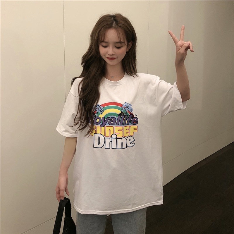 Áo thun tay lỡ nữ Unisex AQI, áo phông form rộng N105 chất vải mềm mịn