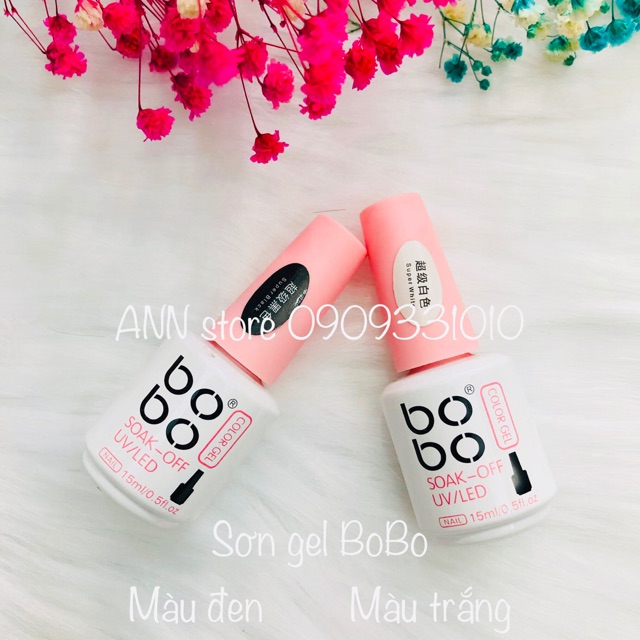 Sơn gel Bobo màu đen, màu trắng