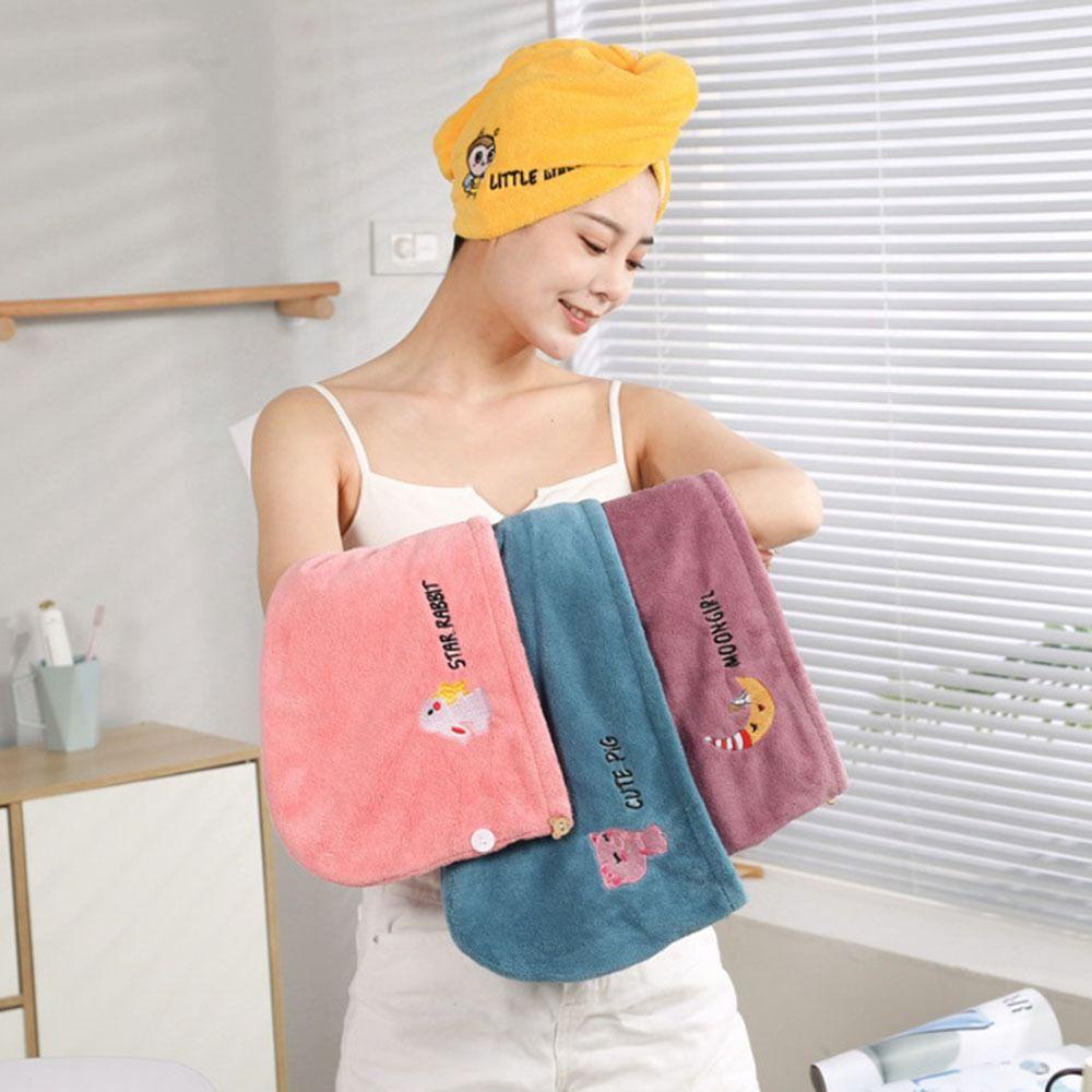 FAY Khăn Choàng Tắm Bằng Lông Cừu San Hô Thấm Hút Nước Nhanh Khô Thêu Họa Tiết Hoạt Hình Dễ Thương