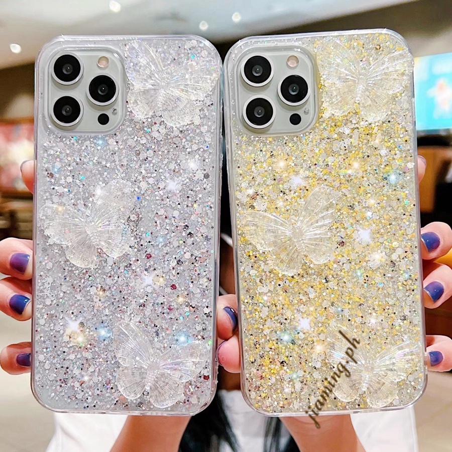 Ốp Điện Thoại Họa Tiết Bươm Bướm Lấp Lánh Cho Samsung Galaxy Note 20 S20FE S21 S30 Plus Ultra A6 A7 A750 J8 2018