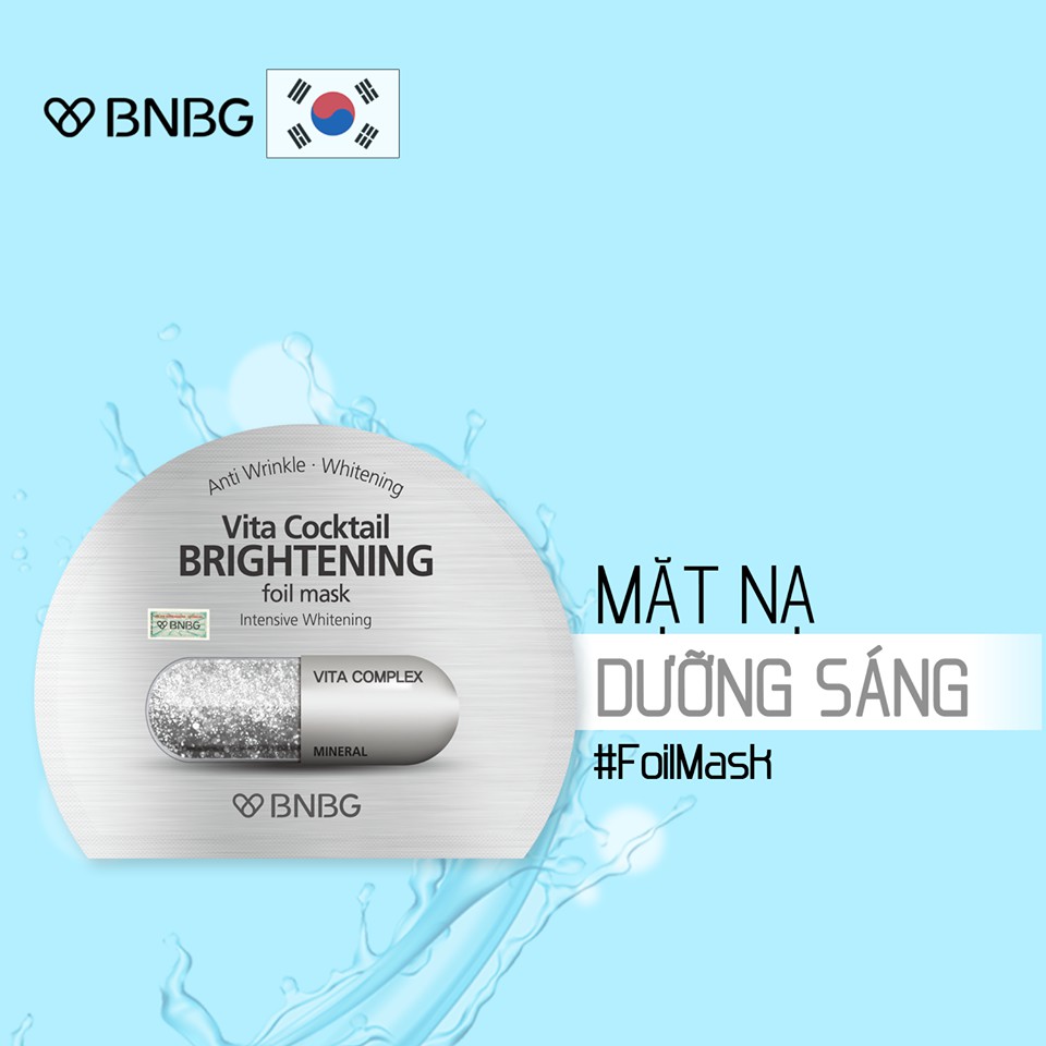 Mặt nạ dưỡng sáng da và làm mờ vết thâm BNBG Vita Cocktail Brightening Foil Mask - Intensive Brightening 30ml