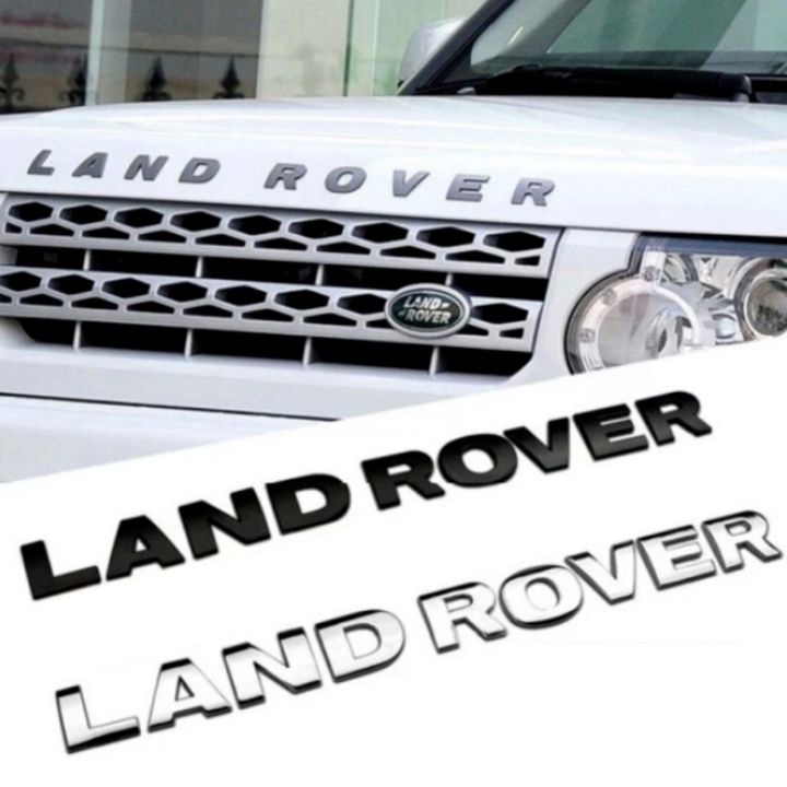 Decal tem chữ inox Land Rover dán đầu và đuôi xe ô tô