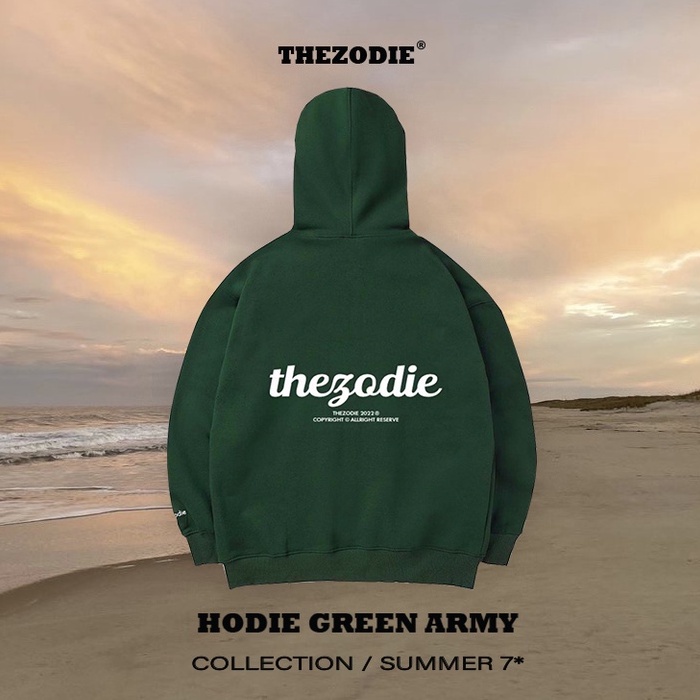 áo hodie THEZODIE/ Green army