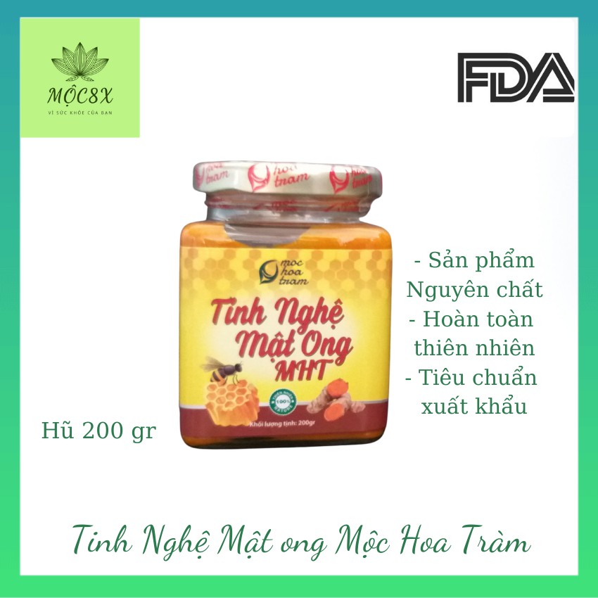 Tinh Nghệ Mật Ong Mộc Hoa Tràm Nguyên Chất, Pha Nước Ấm Uống Buổi Sáng - Mộc8X