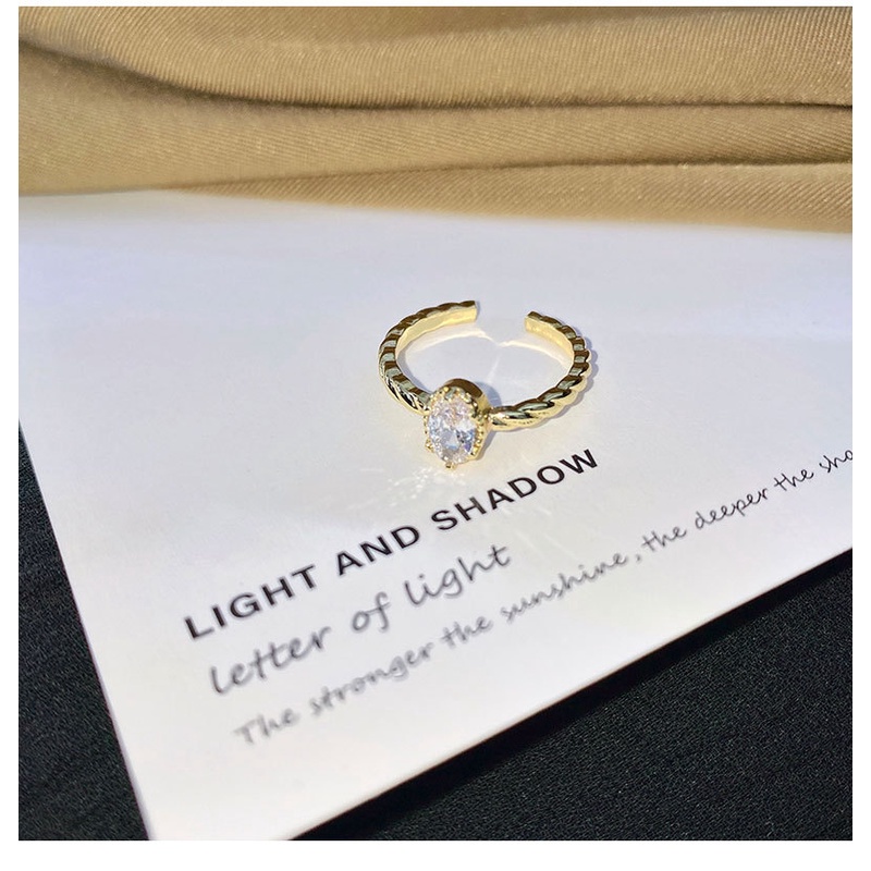 Nhẫn hở đính đá zircon thời trang Hàn Quốc cho nữ