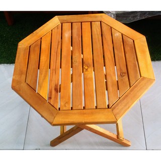 Bàn gỗ xếp bát giác mini cafe