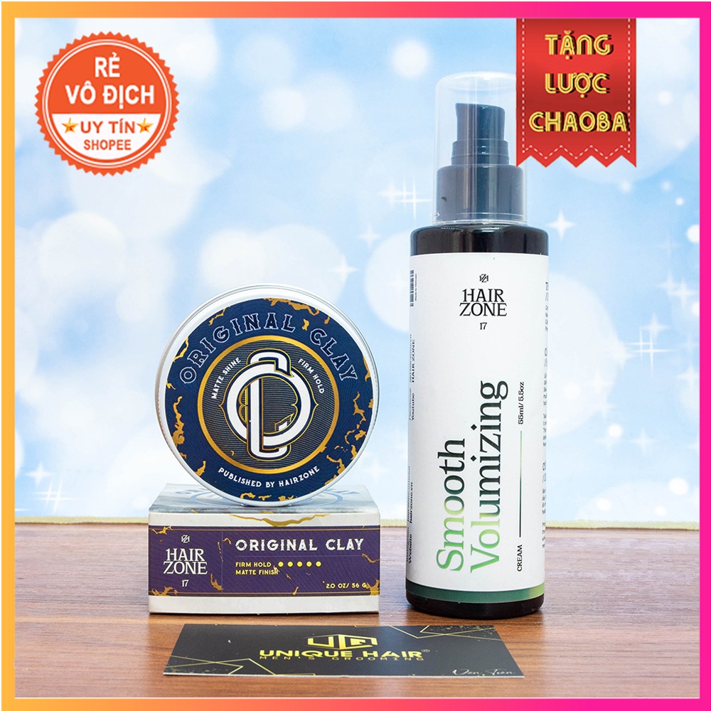 [Chính Hãng] Combo sáp Vuốt Tóc Original Clay+ Xịt Dưỡng Tóc Smooth Volumizing