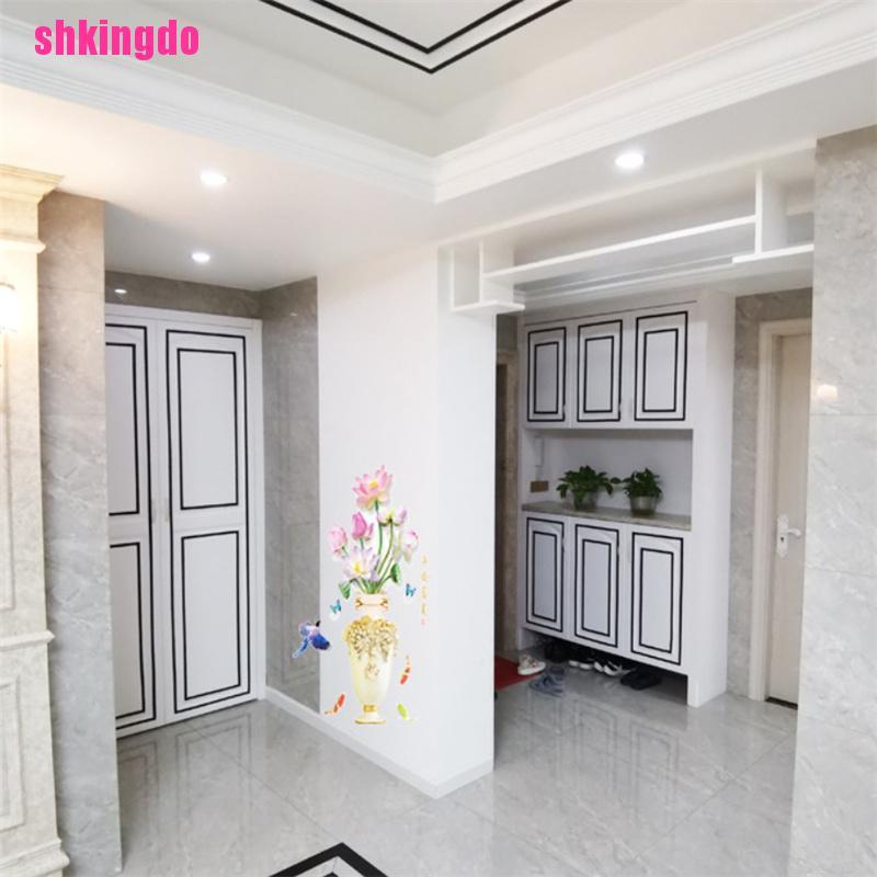 Cuộn băng keo dán viền gạch men màu vàng/bạc/đen tự dính trang trí nhà cửa