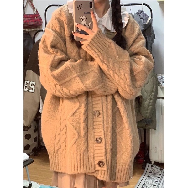 ÁO KHOÁC LEN CARDIGAN BASIC PHONG CÁCH RETRO/VINTAGE
