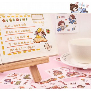 [Sẵn] Set 4 tấm sticker Good Afternoon cute