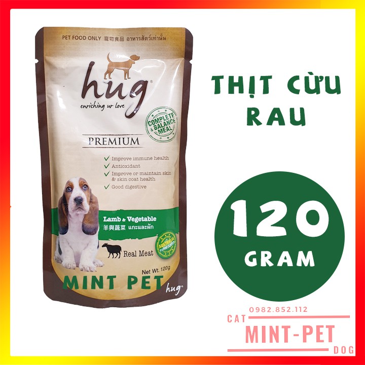 Thức Ăn Pate Dinh Dưỡng HUG cho Chó Gói 120 Gram #MIntPet