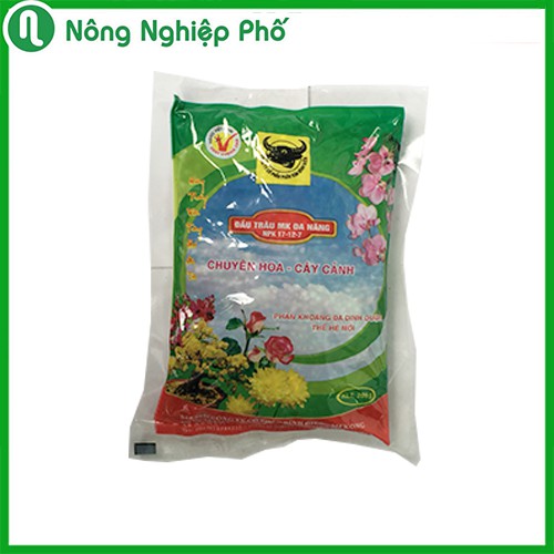 PHÂN BÓN ĐẦU TRÂU MK ĐA NĂNG 17-12-7 DÙNG CHO HOA KIỂNG - TÚI 200GRAM