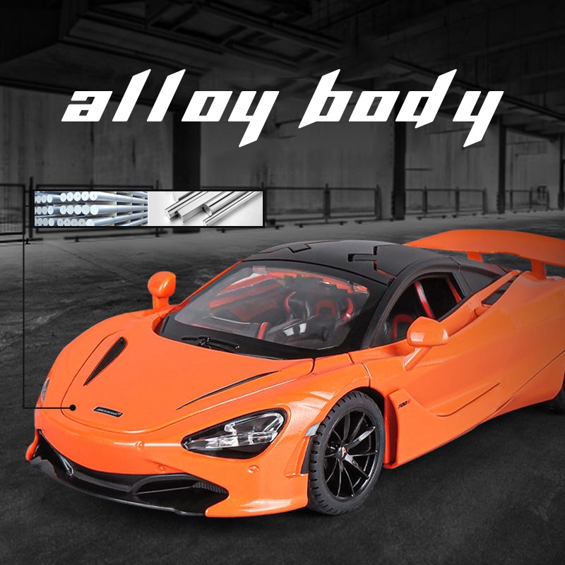 Mô Hình Xe Hơi Mclaren 720S Tỉ Lệ 1: 24 Bằng Hợp Kim Có Đèn Và Nhạc