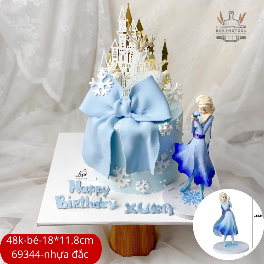 Trang trí bánh mô hình Búp bê Disney Elsa bản cao cấp