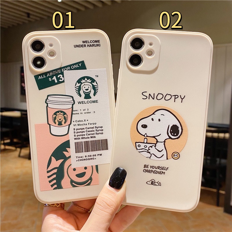 Ốp Điện Thoại Dẻo Họa Tiết Hoạt Hình Snoopy Starbucks Cho Iphone 12 Pro Max 11 Pro Iphone 6 7 8 Plus Xs Max X Xr