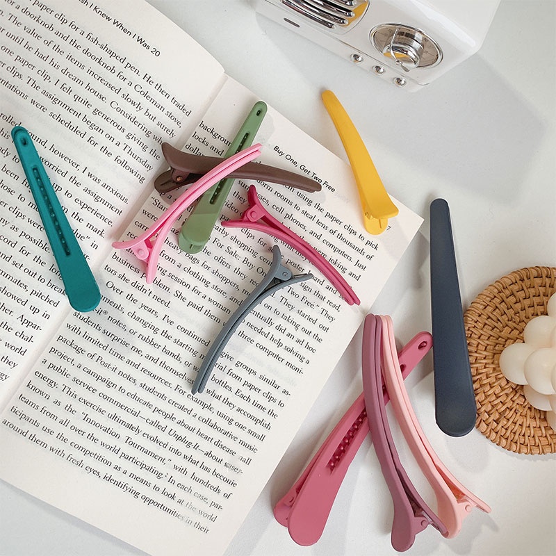 Kẹp tóc mỏ vịt bằng nhựa màu sắc ngọt ngào đơn giản không để lại dấu vết