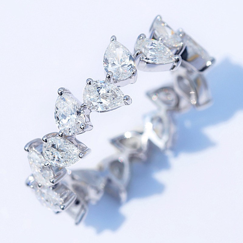 Nhẫn thời trang thiết kế đính  kim cương mạ bạc 925 lấp lánh