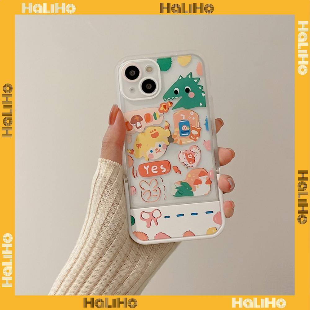 iPhone Case with Invisible Folding Stand Silicone Soft Case Airbag Shockproof Protection Camera Cartoon Cute Compatible For iPhone 11 Pro Max 13 Pro Max 12 Pro Max 7Plus xr XS Max