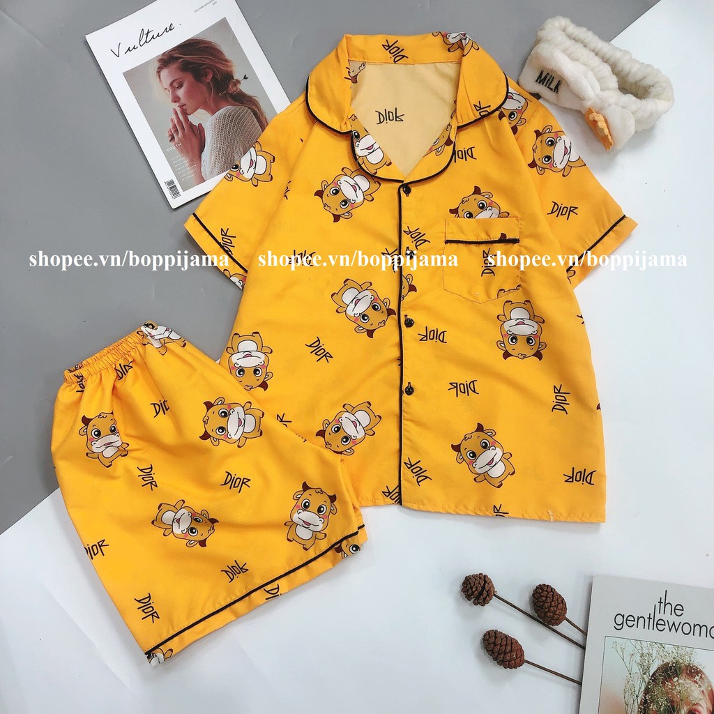 Bộ Ngủ Cộc Tay Nữ, Set Đồ Bộ Pijama Mặc Nhà Chuẩn Kate Loại 1 | BigBuy360 - bigbuy360.vn