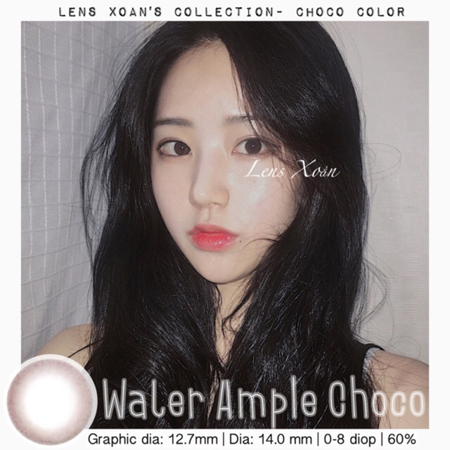 Áp tròng WATER AMPLE CHOCO- LENS ME ( LENS XOẮN): NÂU CHOCO SIÊU TỰ NHIÊN