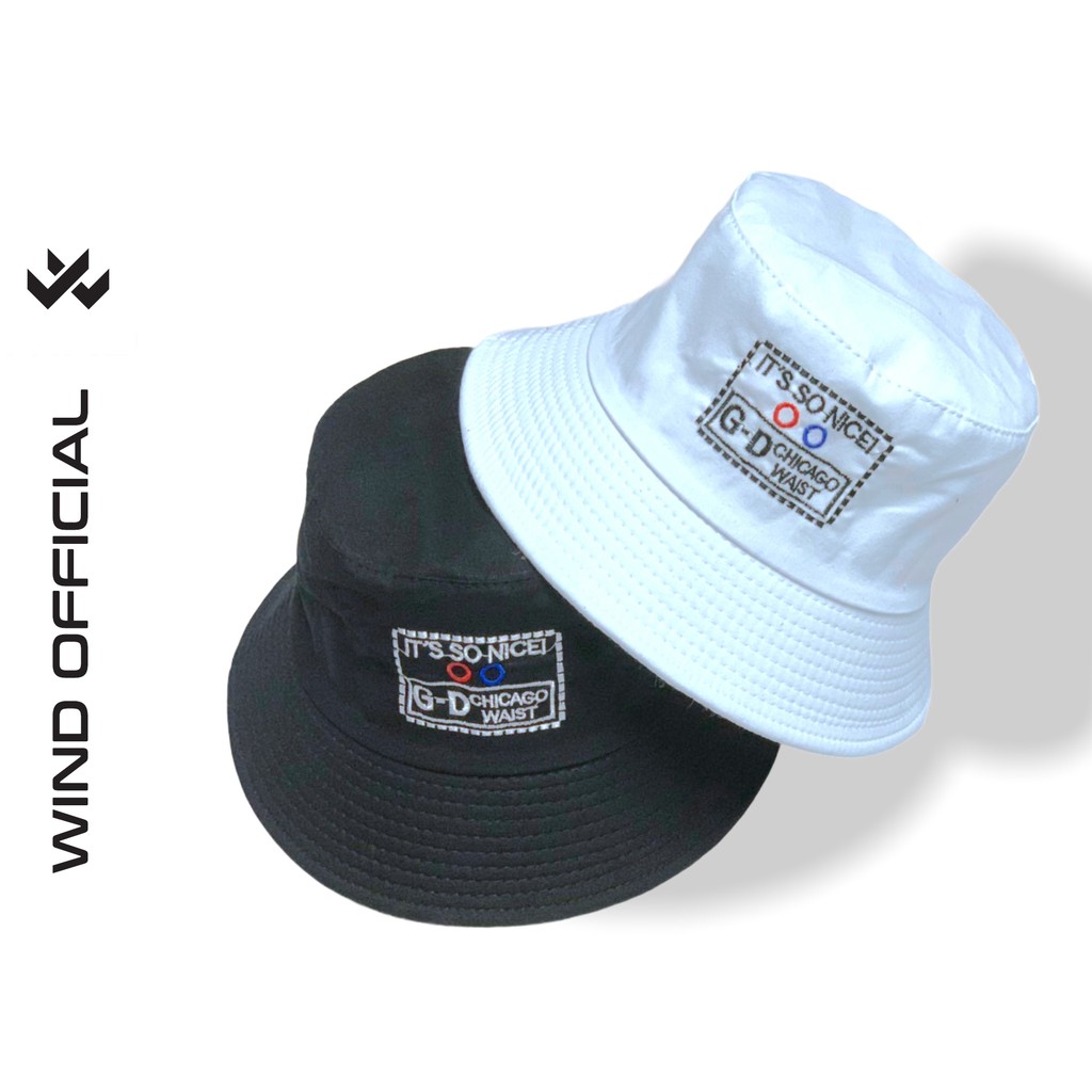 Nón bucket tròn vành WIND unisex thêu Chicago mũ nam nữ tai bèo ulzzang