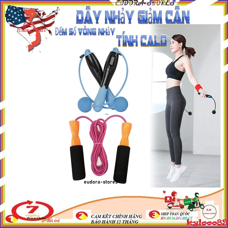 Dây nhảy đếm số vòng, Tính Calo khi thể dục, tập gym,tập cơ bụng thông minh