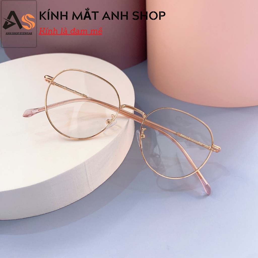 Kính tròn thời trang nam nữ kiểu dáng thanh mảnh dễ ôm mặt chất liệu kim loại 2998