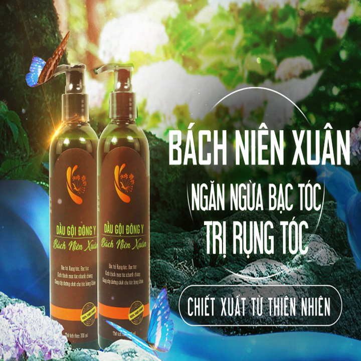 Dầu gội Bách Niên Xuân xanh cung cấp dưỡng chất ,cải thiện tóc bạc