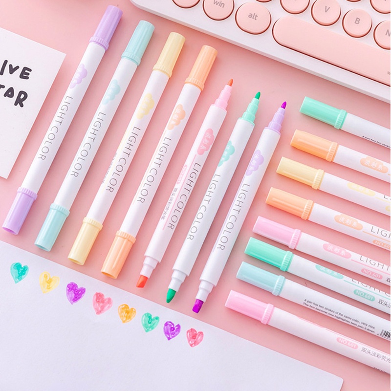 Bút đánh dấu hai đầu 6 màu huỳnh quang