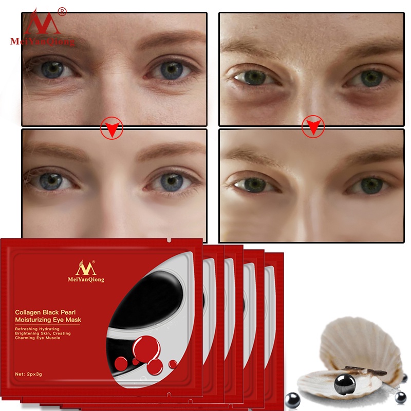 Hot Sale Black pearls Collagen Eye Mask Eye Patches Dark Circle Anti-Aging Wrinkle Firming Skin Care fortunely.vn