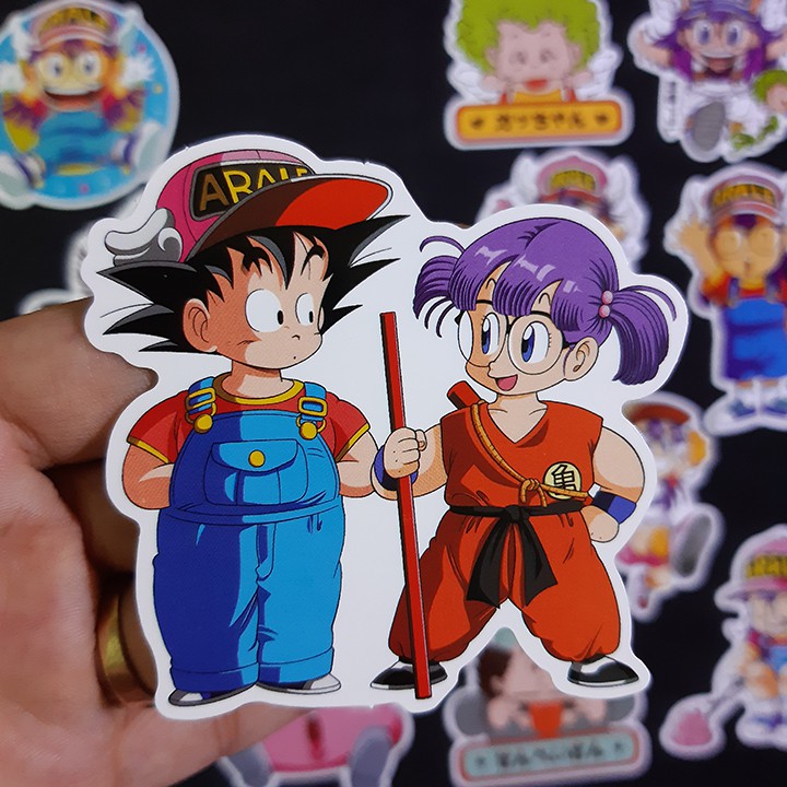 Bộ Sticker dán cao cấp chủ đề ARALE - CÔ BÉ ROBOT - Dùng dán Xe, dán mũ bảo hiểm, dán Laptop...