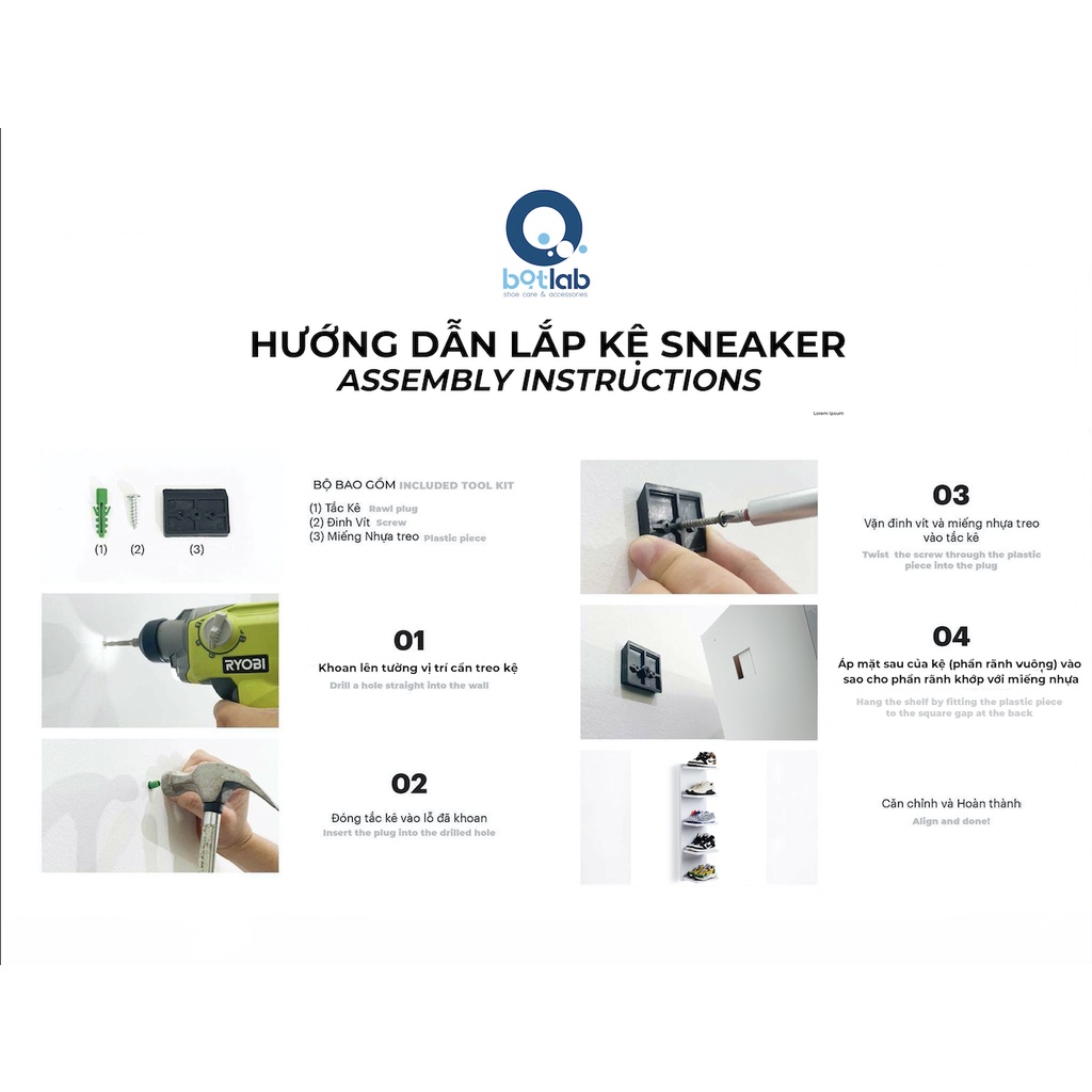 Kệ giày treo tường SNEAKER SHELF Bọtlab