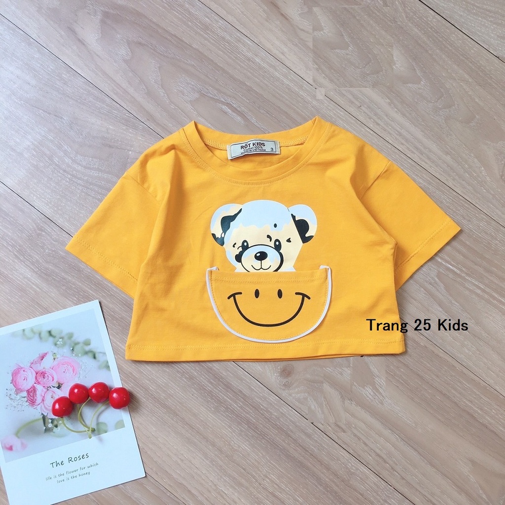 [Ảnh thật] Áo Crop top Bé Gái , Áo Thun Hiphop in gấu có túi cho bé AA009- Trang 25 Kids