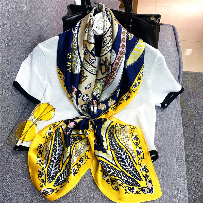 Khăn Choàng Vuông 90x90cm Thời Trang Hàn Quốc Cho Nữ