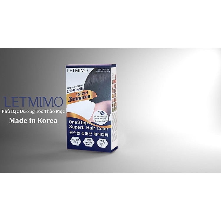 GỘI NHUỘM TÓC THẢO DƯỢC LETMIMO (10ml/gói x 5 gói/hộp)
