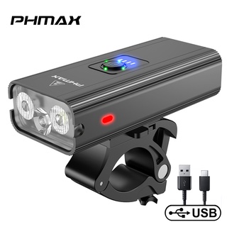 Đèn chiếu sáng ban đêm PHMAX gắn phía trước xe đạp kèm sạc usb tiện dụng