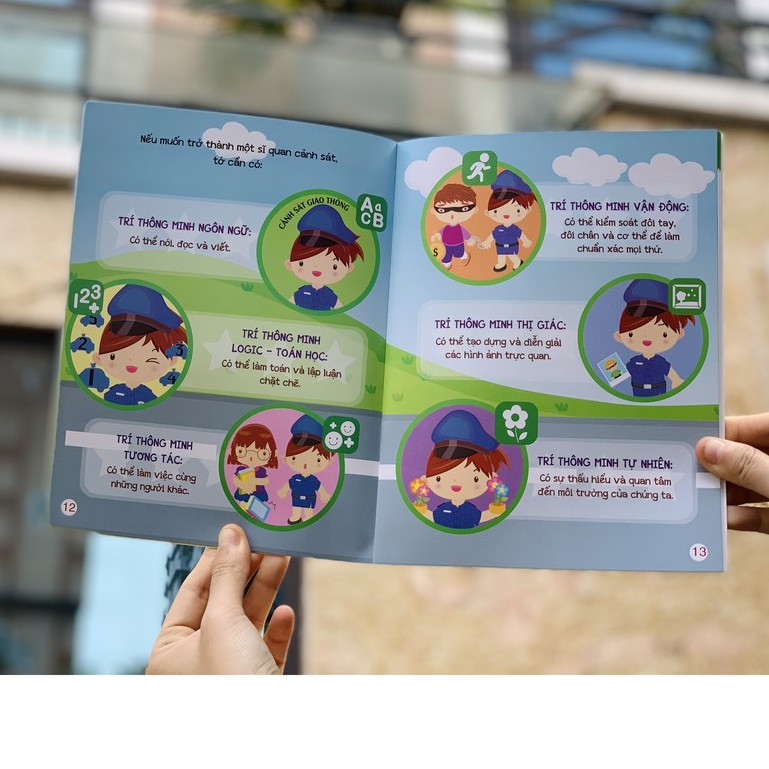 Sách Giúp Bé Khám Phá 16 Nghề Nghiệp - Khi Lớn Lên, Tớ Muốn Trở Thành Bác Sĩ, Giáo Viên, Cảnh Sát ....