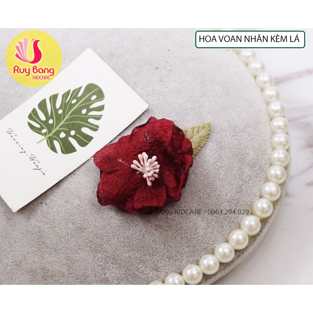 Hoa vải xốp có nhụy [FREESHIP] Hoa cài áo, phụ kiện tóc