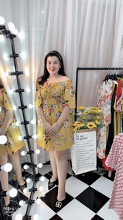 Đầm hoa trễ vai bigsize