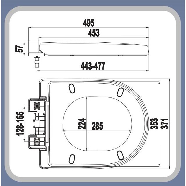 HA23 - Nắp bồn cầu VUÔNG rơi êm THÁO LẮP NHANH